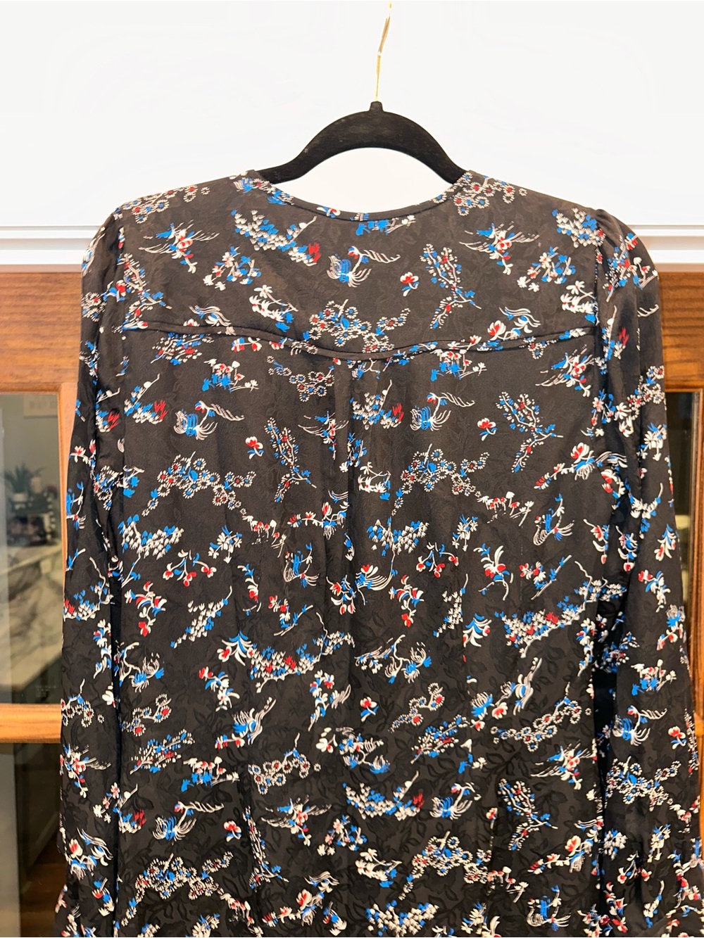 NWOT Veronica Beard Preston Silk Size 6 Black Floral Ruffle Long-Sleeve Dress - Picture 9 of 12